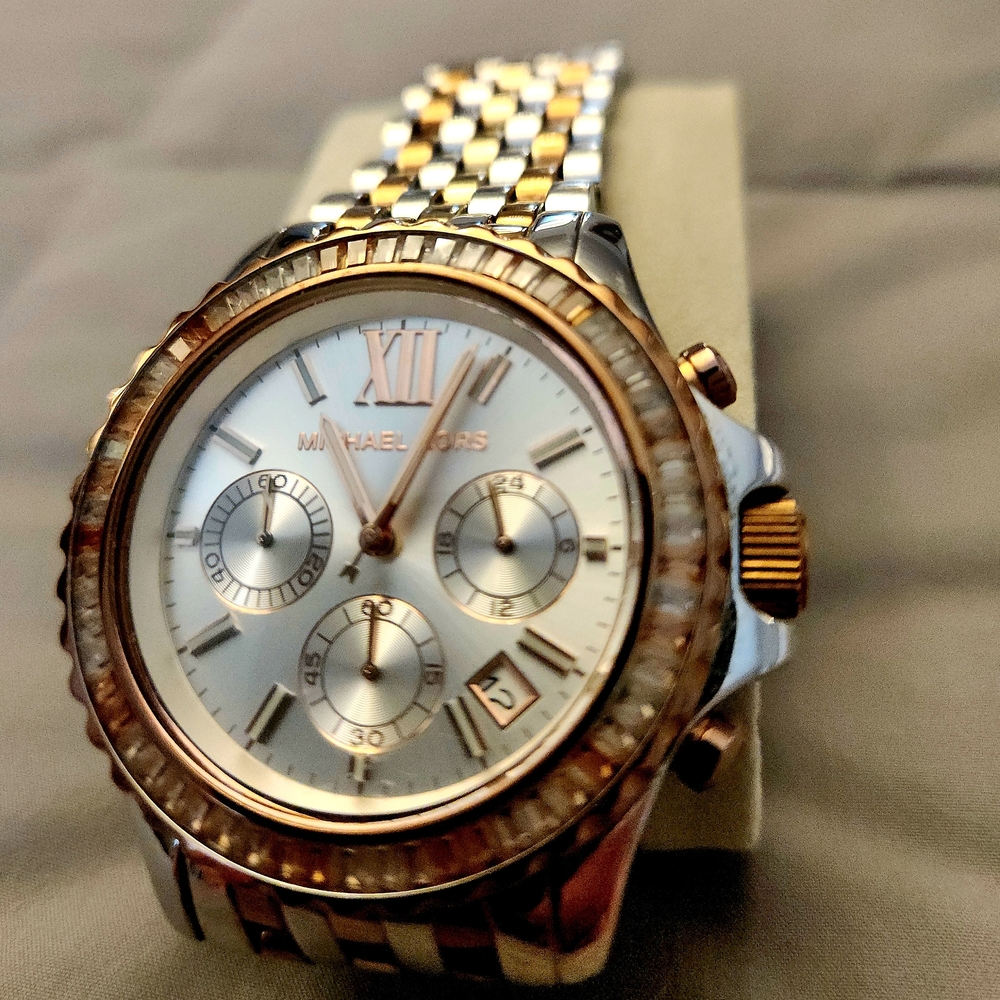 Michael Kors Two-Tone Gold and Silver Chronograph Watch